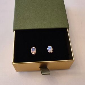 Natural Opal 18k Rose Gold Over Sterling Silver Earrings